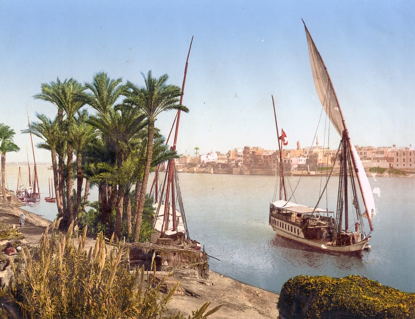 [Sailboat on the Nile, Cairo, Egypt], between ca. 1890 and ca. 1900, Prints & Photographs Division, Library of Congress, LC-DIG-ppmsca-03029.